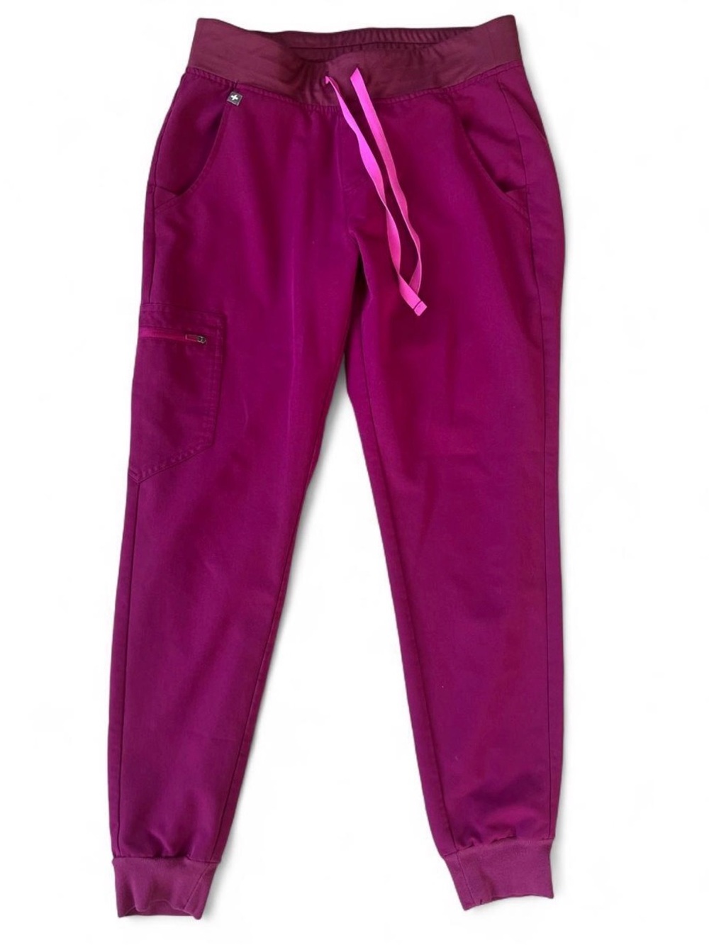 FIGS Technical Collection Zamora Jogger Scrub Pants Burgundy / Magenta Size S